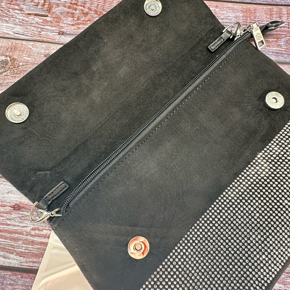 BADGLEY MISCHKA | Rhinestone Studded Black Evening Bag NWT - Picture 4 of 7